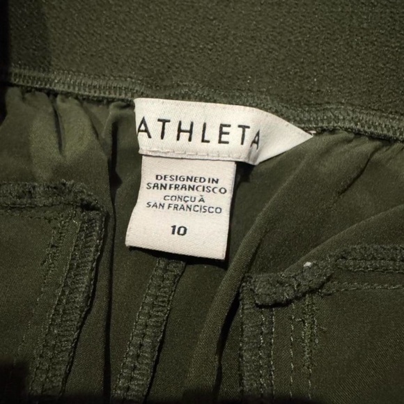 Athleta Olive Green Travel Trek Pants Womens 10 Lightweight Stretch NWOT - Picture 5 of 7